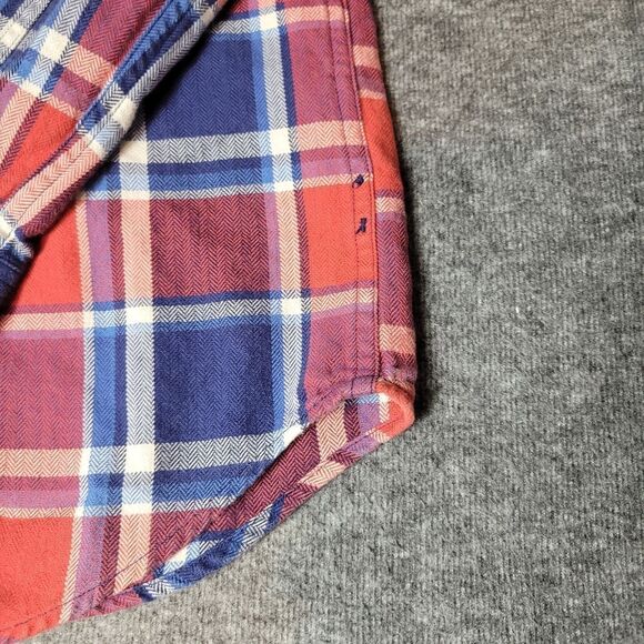 J. Crew Shirt Men Large Blue Red Plaid Sporting Goods Flannel Work Long Sleeve - Picture 4 of 9